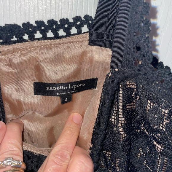 Nanette Lepore Black Lace Elegant Dress Size 4 - Picture 3 of 3